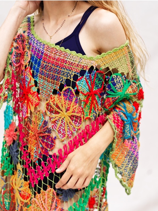 Brazilian crochet top/ coverup, NWOT - Picture 2 of 5